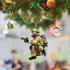 Rear View Mirror Accessories Christmas Tree Firefighter Ornament with Lanyard Widely Used