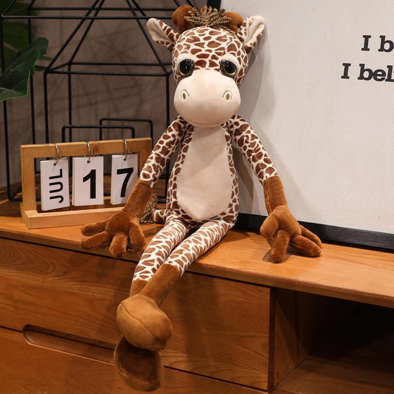 Neue Waldtiere mit langen Armen Serie Plüschtiere Kuschelige Cartoon-Tiger Löwe Affe Fuchs Elefant Puppe Lustige Dekoration Geschenk für Kinder 40cm brown