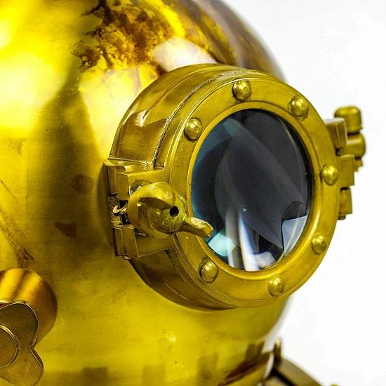 Antiker Taucherhelm US Navy Mark V - 45,7 Cm Schwarz & Messing Deko-Objekt