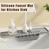 Silicone Faucet Splash Guard Mat Faucet Sink Drying Mat Dish Sponge Holder for Home Kitchen