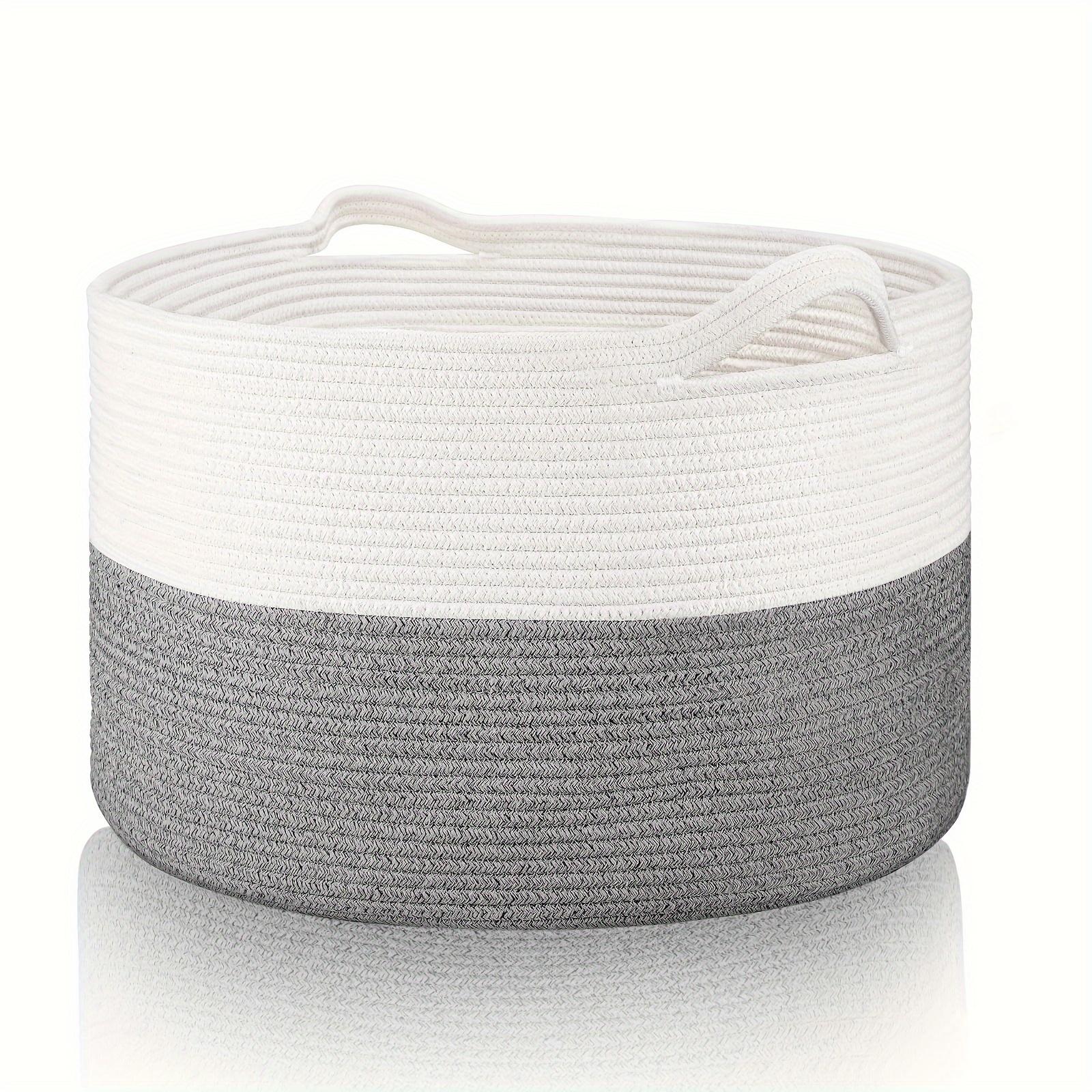 Большая корзина для одеял плетеные корзины для одеял пледов корзина для игрушек корзины для белья корзина для хранения полотенец подгузников корзина для белья полка-корзина серый 3275₽