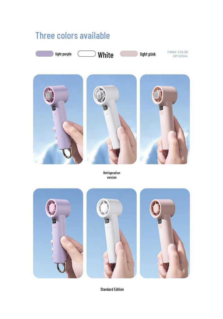 Cross-Border High-Speed Handheld USB Mini Fan with Hanging Buckle and Cooling Ice Pack.