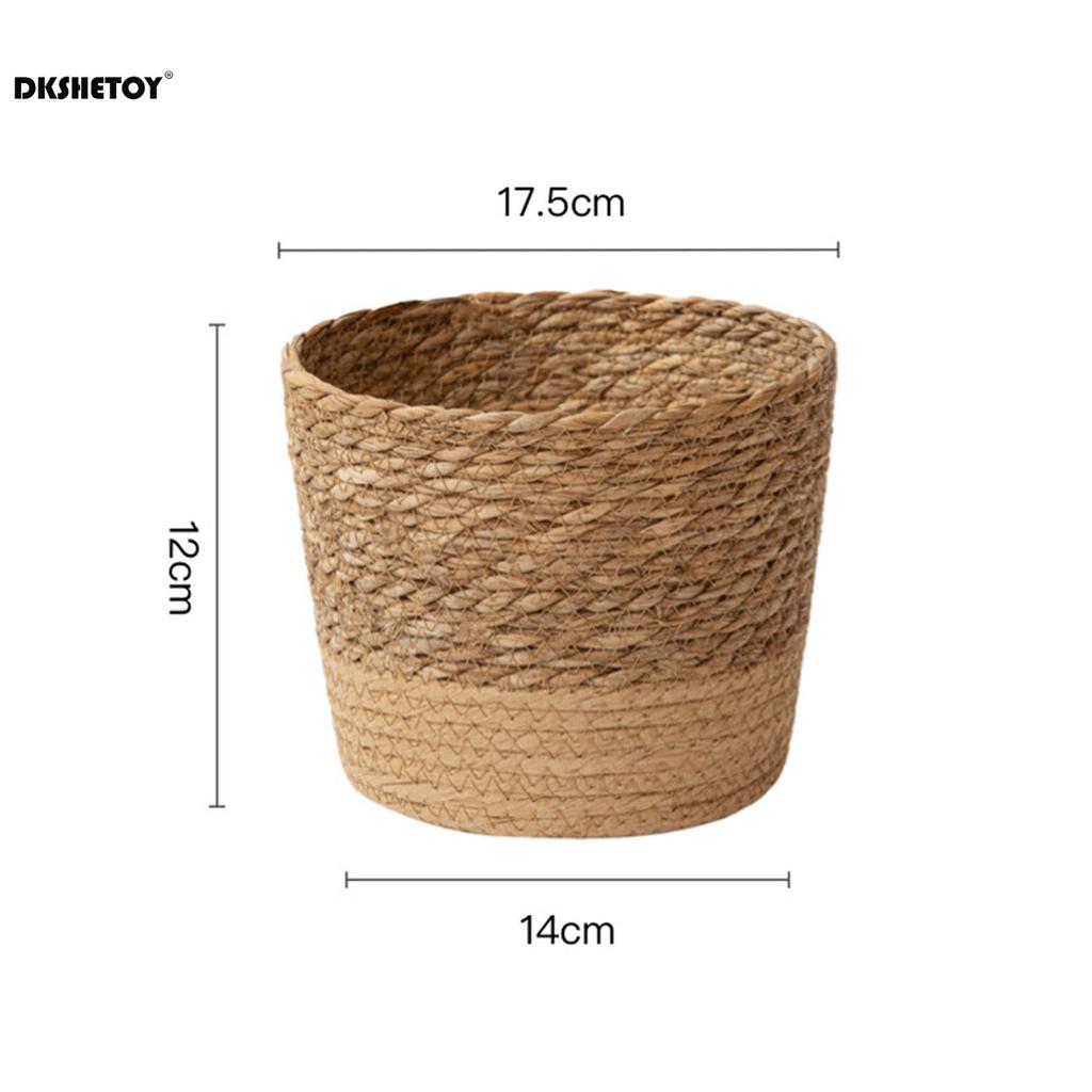 Natural seaweed woven flowerpot Vintage Style Flower Basket Large Capacity Straw Woven Planter for Family Friend Neighbor Gift