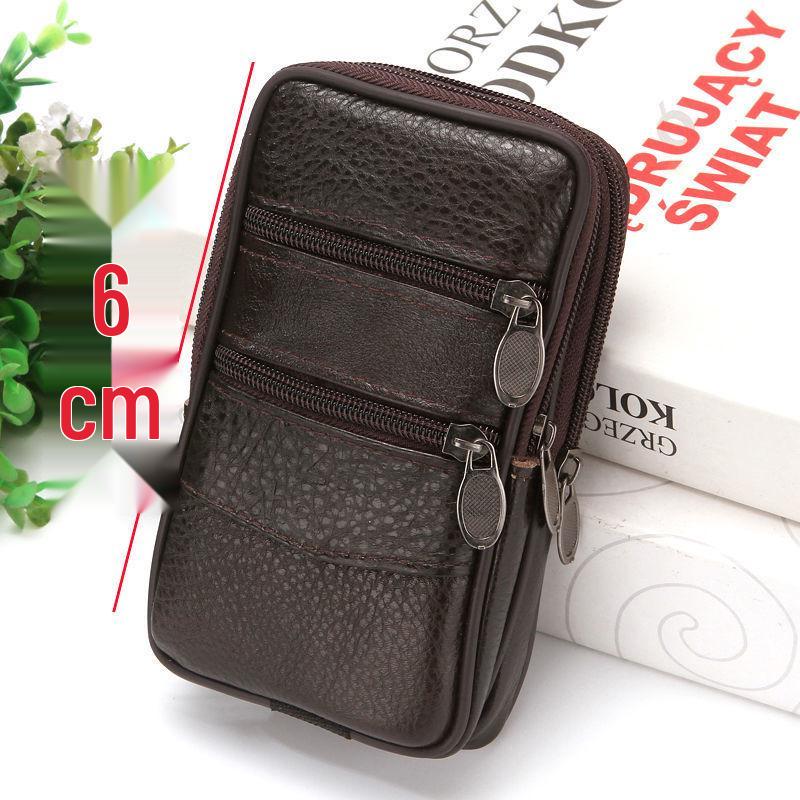 Kožená ledvinka z hovězí kůže - Pánské 6,7" pouzdro s klipem pro staršího pracovníka