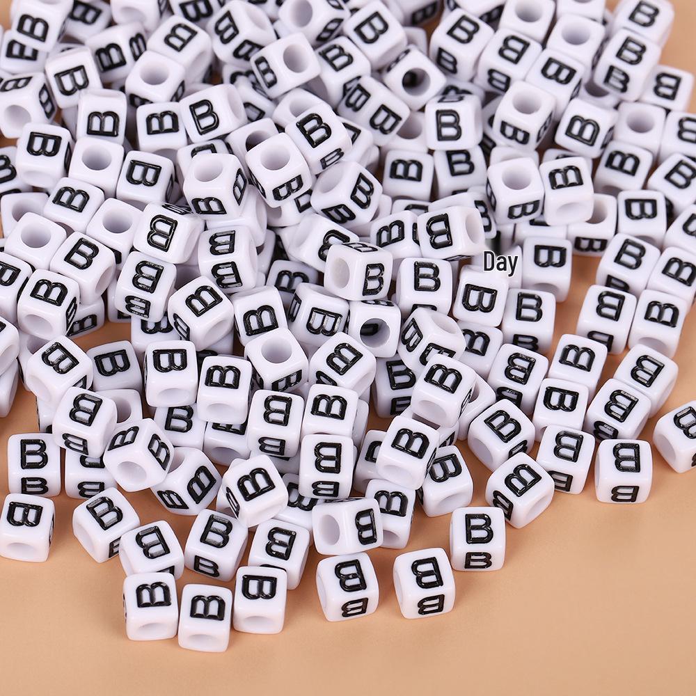 Square Acrylic A-Z English Letter Beads (6mm/7mm/8mm/10mm) for Jewelry Making