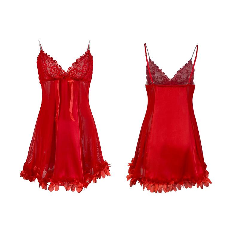 Sexy Lace Mesh Deep V Nightgown Sheer Multi-Color Private Women's Pajamas Loungewear 901 Seductive Versatile Sleepwear for Confident Women