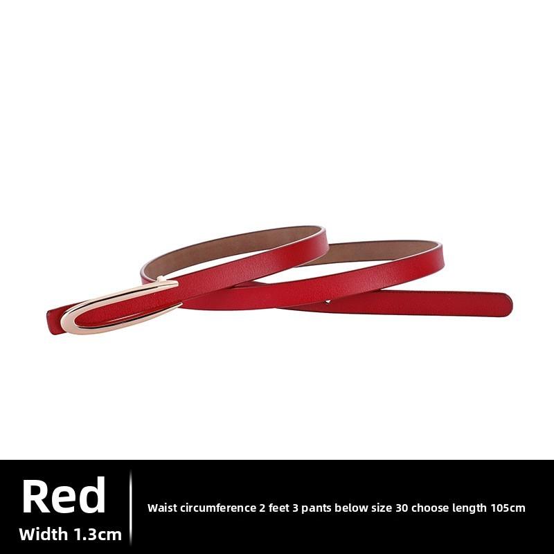 Fashionable Womens Leather Belt With Metallic Detail For Office And Casual Looks