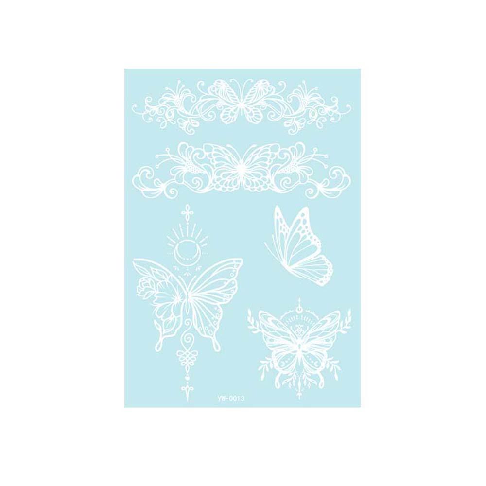 Wedding Tool Luminous Henna Tattoo Sticker White Body Art Sticker Lace Temporary Tattoo  Girls