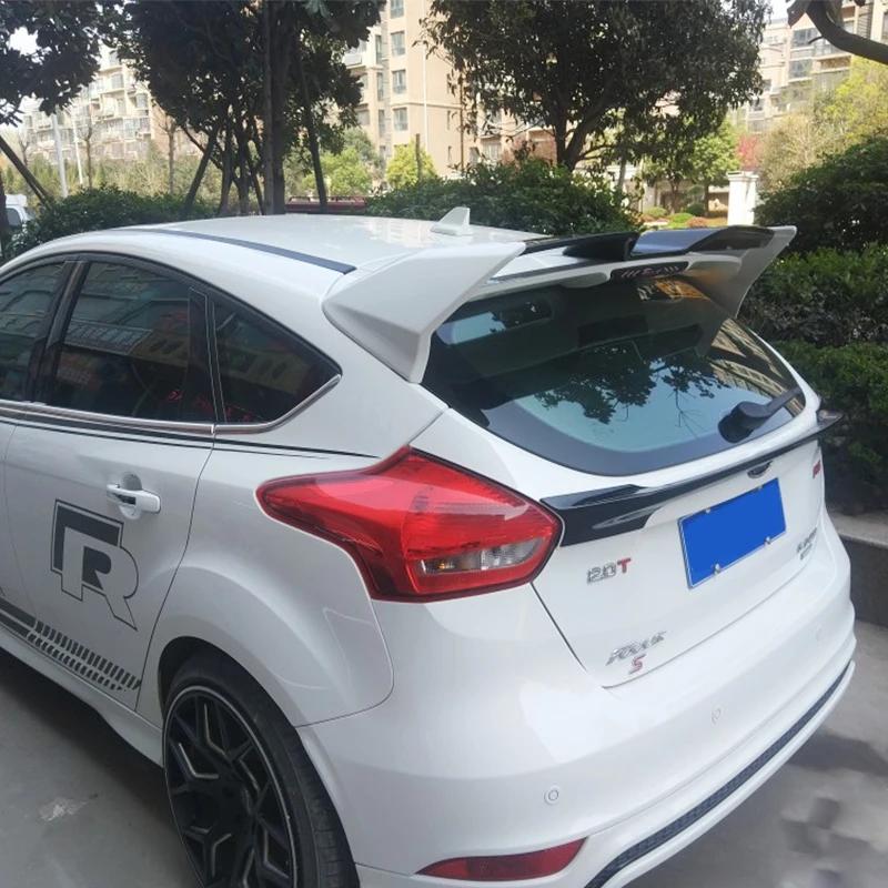 For Ford Focus RS ST 2012 2013 2014 2015 2016 2017 2018 3 PCS Glossy Black Carbon Fiber Look Spoiler Rear Window Roof Wing