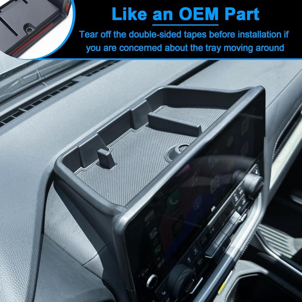 TOPTALL 2026 2025 2024 New Dash Organizer Compatible With Toyota Grand Highlander Accessories, Center Console Screen Dashboard Tray With Anti-Slip