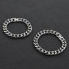 Titanium Steel Cuban Link Bracelet Men Geometric Hexagon Design Polished Finish Hypoallergenic Unisex Jewelry