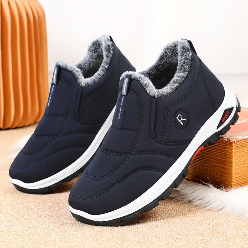 Cotton Shoes Men's New Winter Velvet Thickened Warm Elderly Cotton Shoes Couple Style One Pedal Old Beijing Cotton Boots