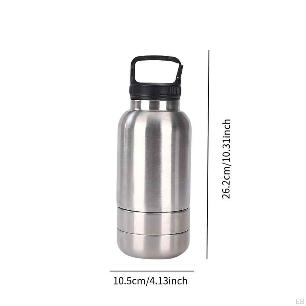 Dog Water Bottle with Handle And 2 Bowls for Food Travel