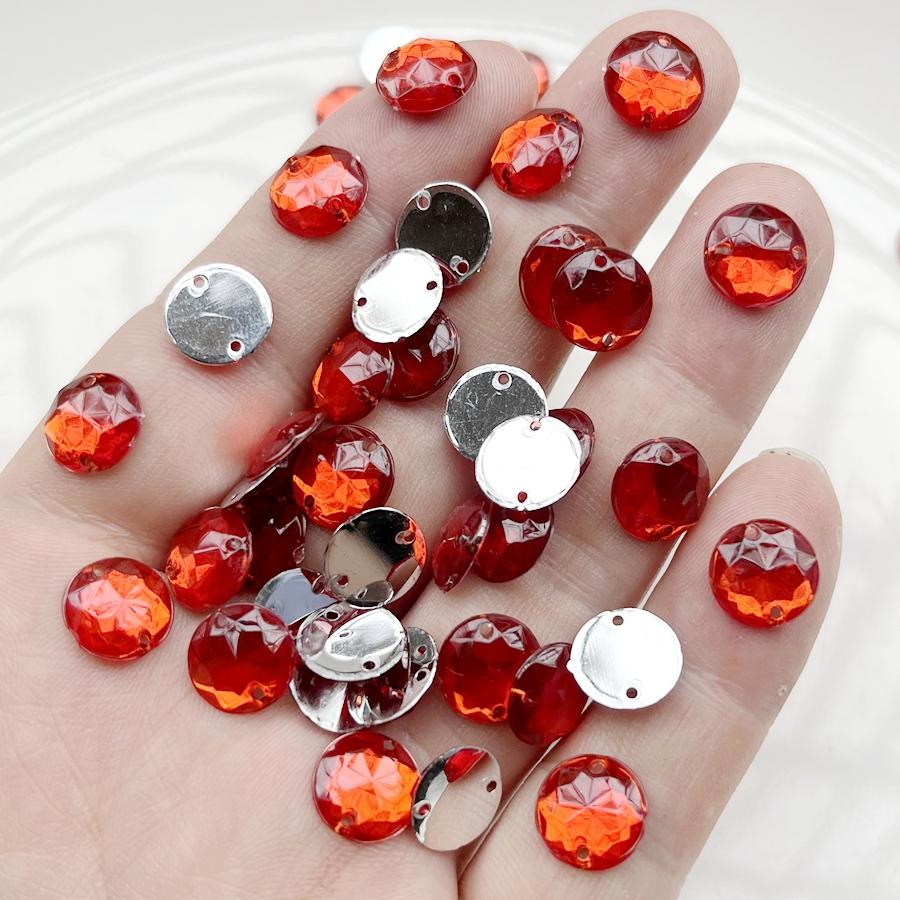 50pcs 10mm Circular Sewing Rhinestone Scrapbook Suitable for Dress Decoration, Diy Jewelry Making and Decoration