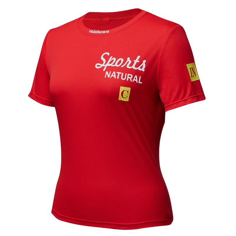 

Женская спортивная футболка быстросохнущая свободного кроя: Дышащий топ для бега и йоги S красный