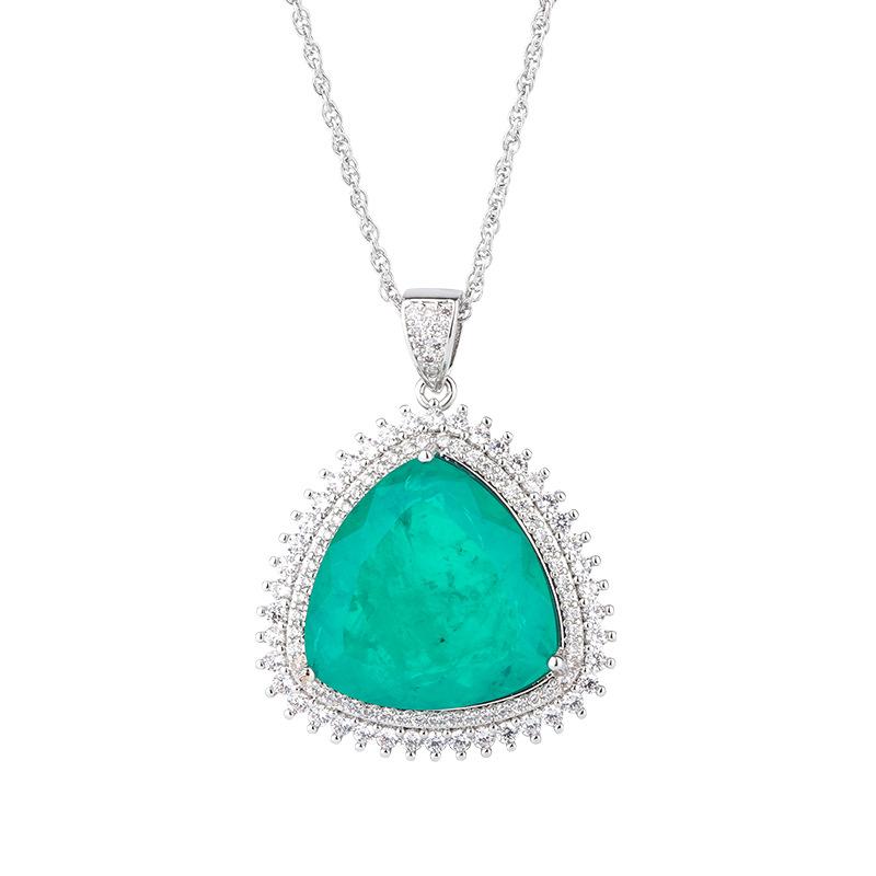 Schmuck Simulation Farbiger Schatz Damen Pulloverkette Anhänger Hauptstein 23 * 23