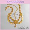 Arab Bridal Headpiece Gold Alloy Crystal Embellished Dangle Head Chain For Wedding And Gift
