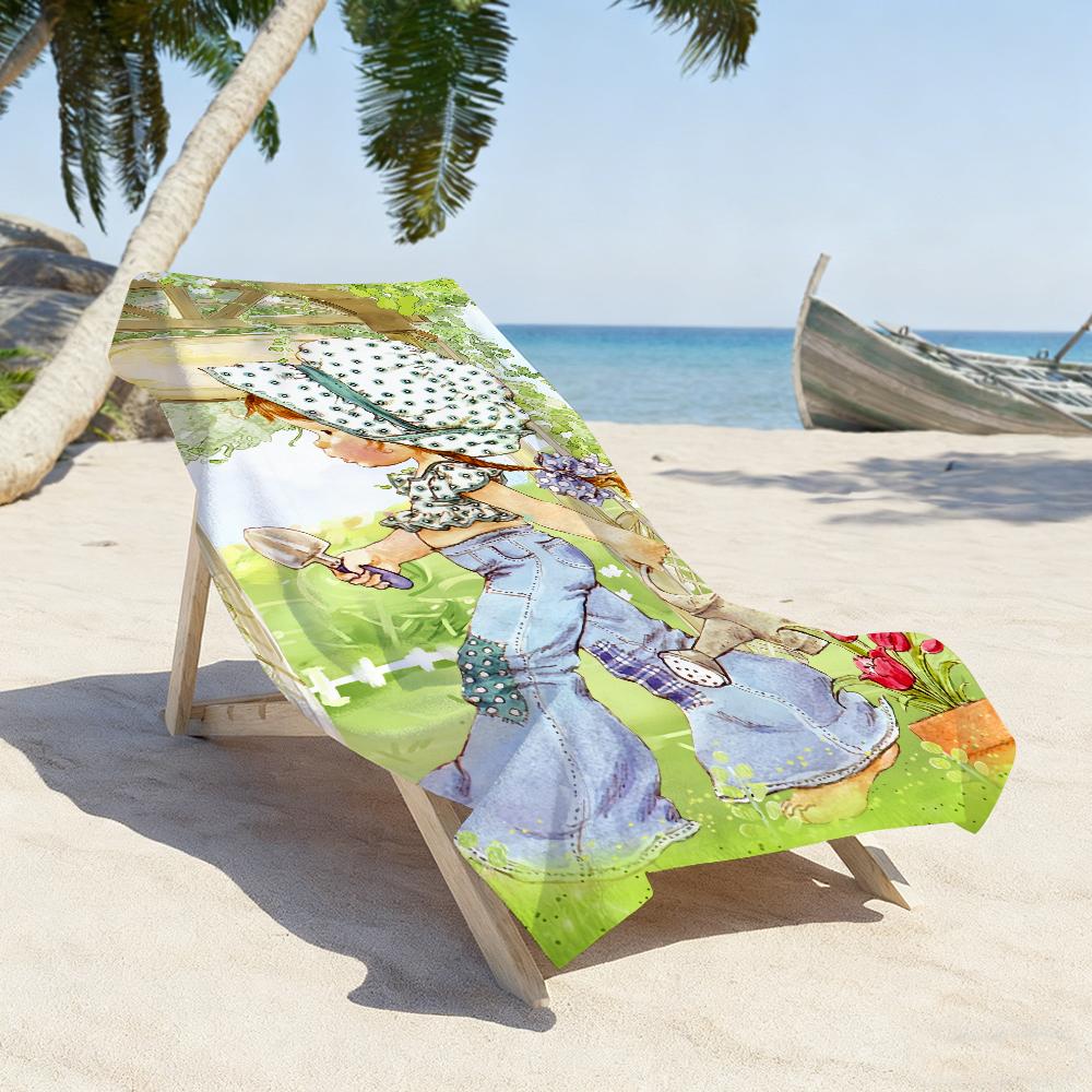 Art S-Sarah Kay Schaukelmädchen Handtuch Weich Pool Geschenk für Reise Fitnessstudio Dusche Camping Schnelltrocknend Sport Große Strandhandtücher