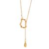 Adjustable Teardrop Pendant Lariat Necklace Gold Tone Snake Chain Minimalist Y Shaped Necklace for Women