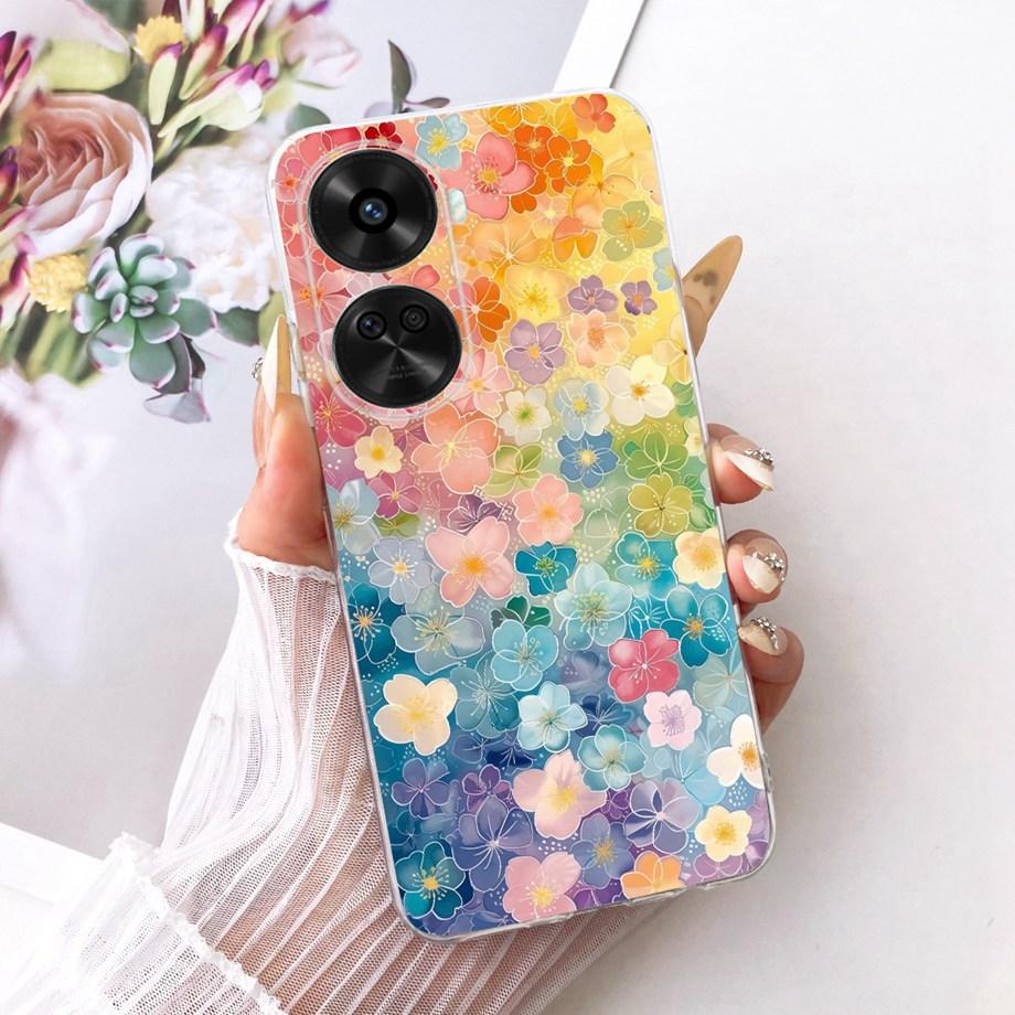 Für Huawei Nova 11i 11 Pro Nova 12 SE 11 SE Handyhülle Klar Weicher TPU Stoßfänger Abdeckung Cooles Cartoon Luxus Schmetterling Blume Funda