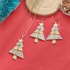 Vintage Metal Christmas Tree Long Drop Earrings for Fashion Women Female Holiday Party Jewelry Acccessories Christmas Gift