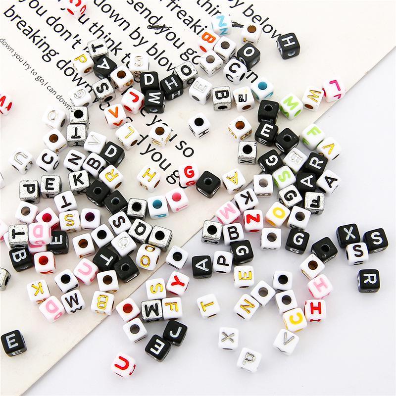 Beaded Square Acrylic Colored Alphabet Beads for DIY Jewelry: Russian & English Bracelet/Necklace Accessories