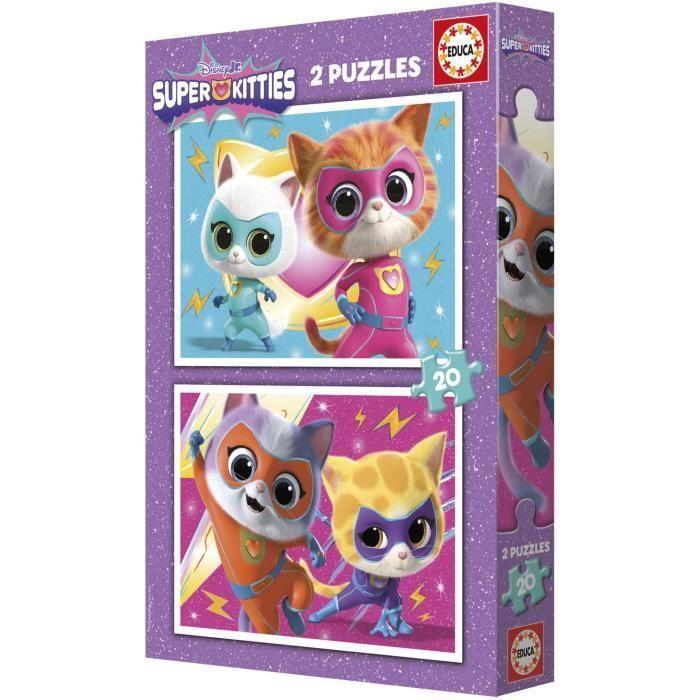 Puzzle - EDUCA - SuperKitties - 2 X 20 Pieces - Multicolor - For Children - From 3 Years