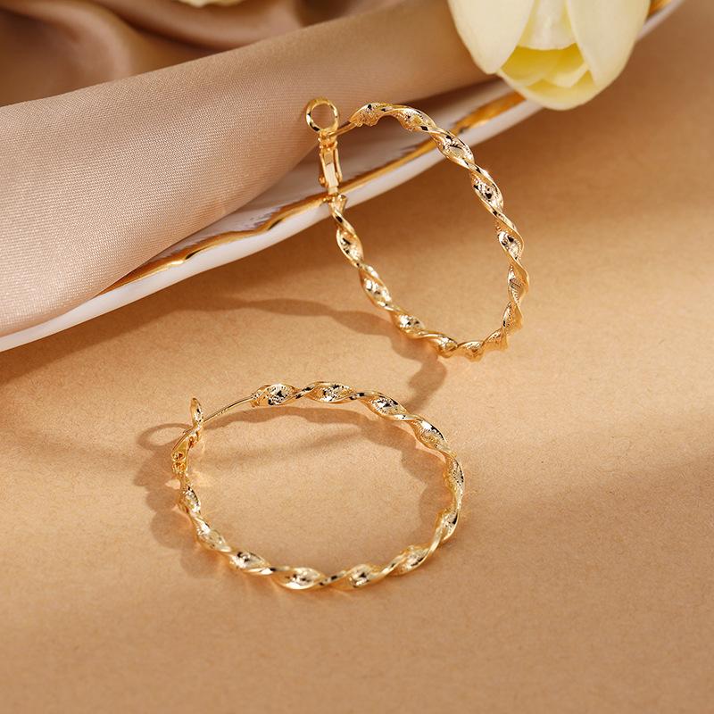 1 Pair of Fashionable Women's Earrings In Double Helix Style – Elegant and Beautiful