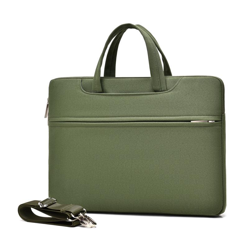 

15,6-дюймовая портативная тонкая и легкая сумка на одно плечо для ноутбука для Apple, Lenovo, Asus - Подходит для 14-дюймовых и оснащена напечатанным логотипом 15-16 inch зелёный
