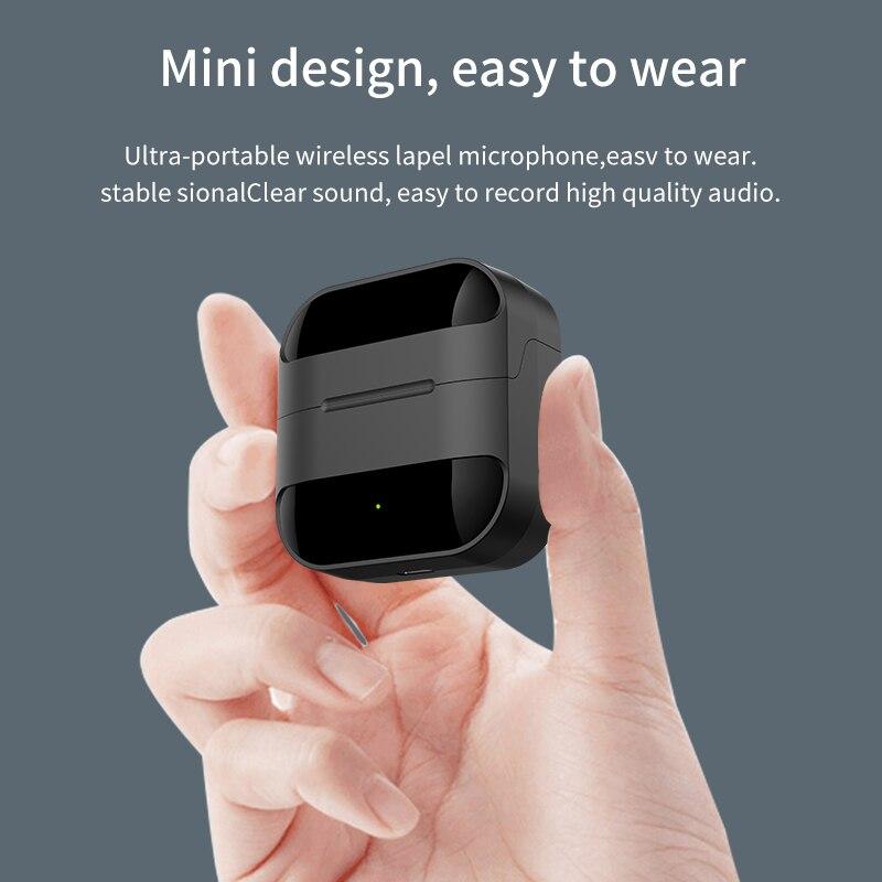 Wireless Microphone Lavalier Mic Noise Reduction Live Interview Mobile Phone Recording for iPhone Type C Charging