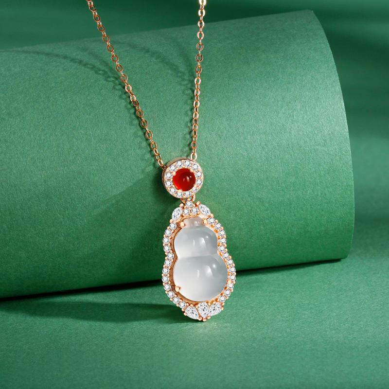 

Ожерелье-тыква женское, легкая роскошь, нишевое, с бриллиантами, Гочао, ретро, новый китайский стиль