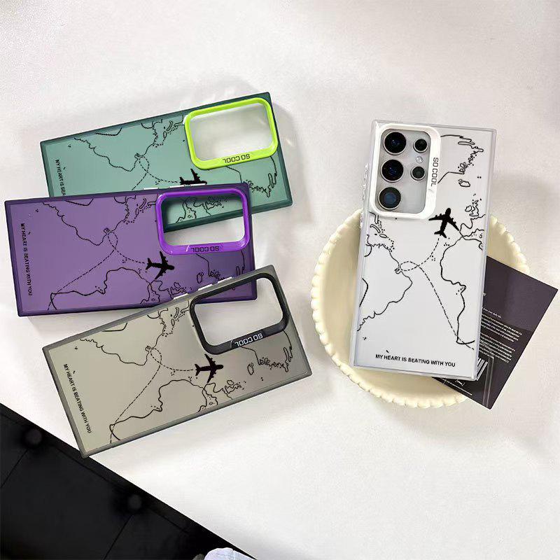 Flugzeugkarten-Design-Hülle für Samsung Galaxy S25 Ultra/S24/S21 A55/A56