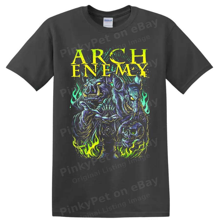 Arch Enemy Metalová Kapela Tričko Neonová Lebka Kostlivec Hororová Grafická Trička Dárek Umění