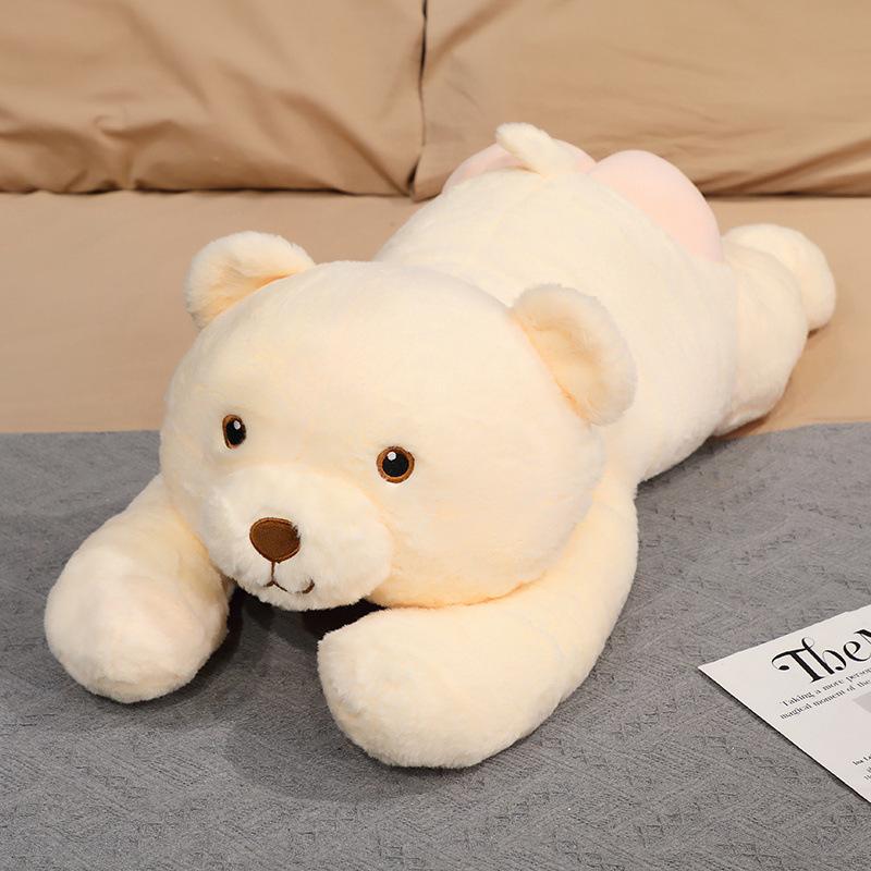 Cute lying animal rabbit teddy bear throw pillow plush toy doll panda doll children soothing rag doll