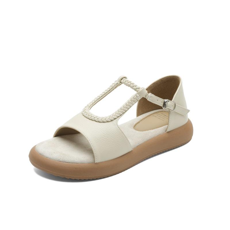 Spot~ Flat-bottomed comfortable sandals for women's summer new outer wear with skirts, beautiful and versatile Roman shoes for women