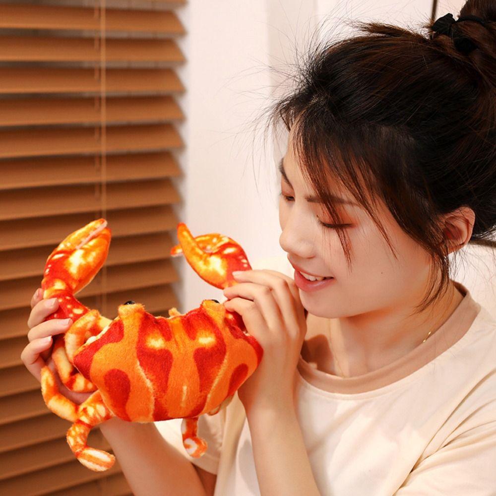 Lifelike Simulation Crab Plush Toy Fluffy Crab Stuffed Animal Doll  Home Decor