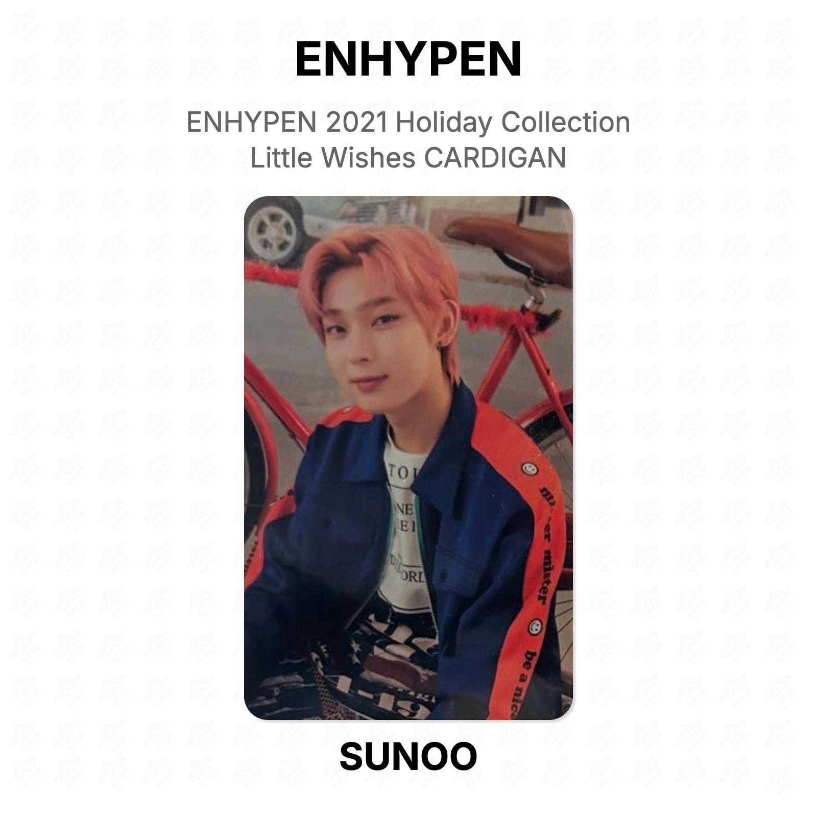 ENHYPEN 2021 Holiday Collection Little Wishes CARDIGAN Official Photocard SUNOO
