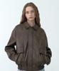 Kirsh X Viva Studio Artificial Leather Bomber Jacket [Dark Brown]