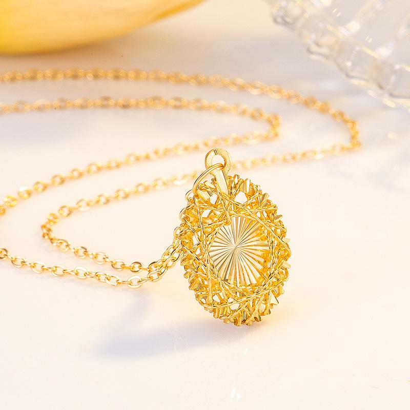 S925 pure silver dreamy woven mesh necklace women's sunflower woven pendant fashionable temperament multifunctional collarbone chain jewelry gift