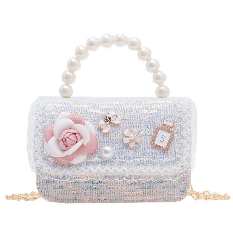 Charming Cartoon Princess Sequin Handbag Cute Mini Purse For Girls Pu Leather