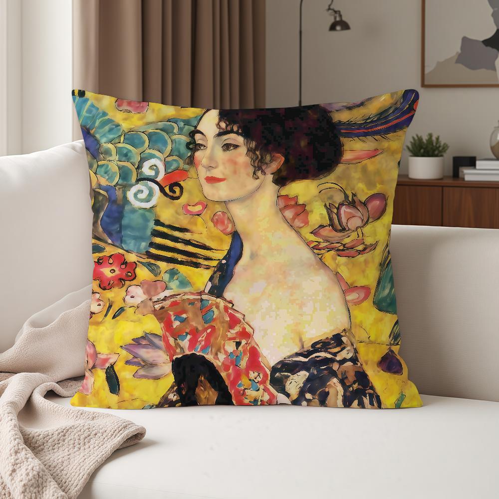 

The Kiss GGustav KKlimt Pillow Case Suitable For Bedrooms Living Rooms Cars Home Decoration 30cmx30cm