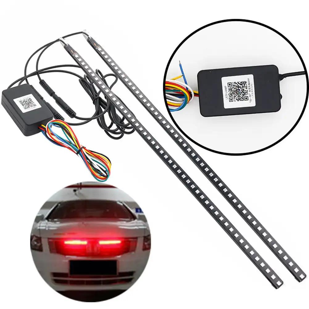 Universal 56cm DC 12V 48 LED RGB Lights Car Scanner Knight Rider Strobe Flash Light Strip With Remote Control Car Accessories