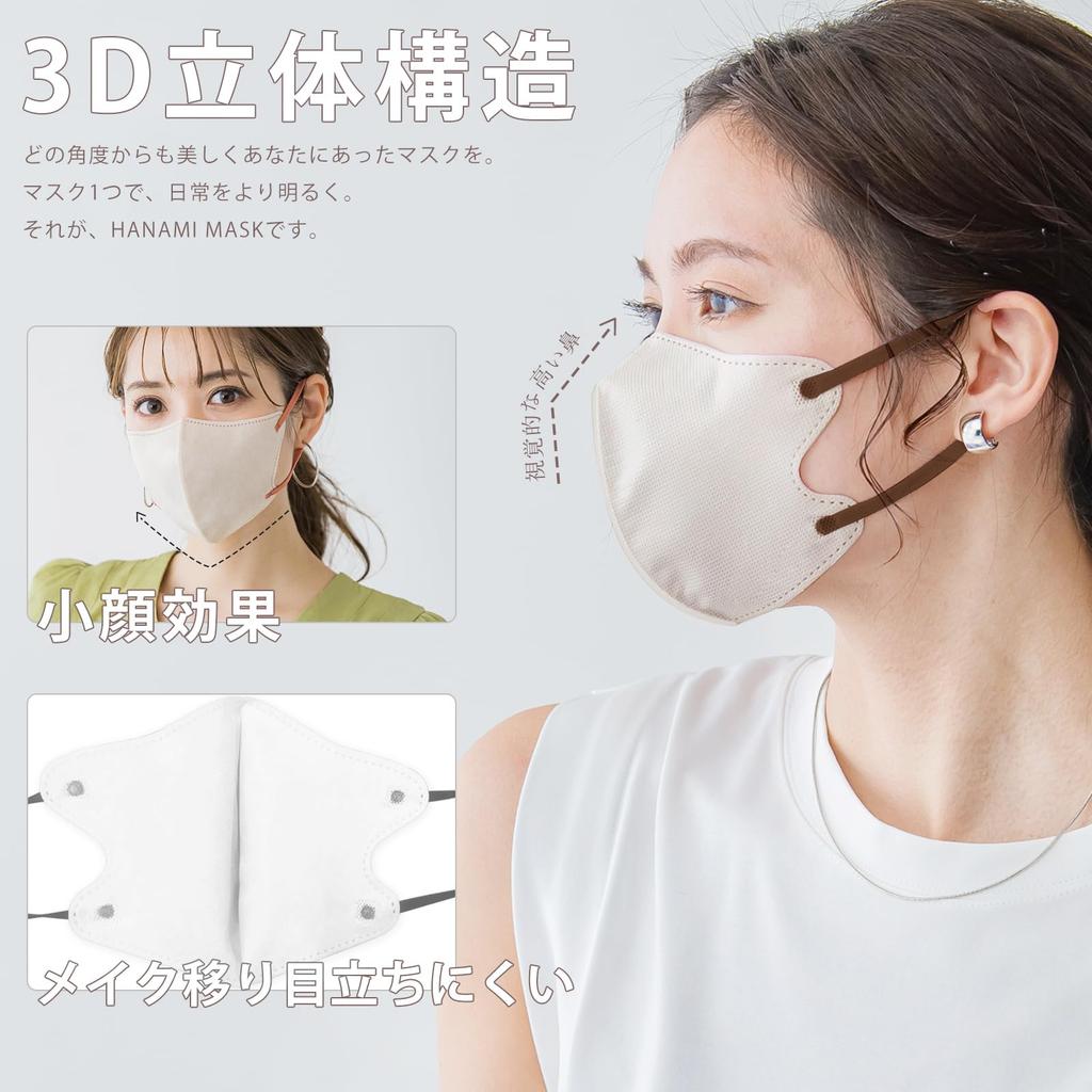 3D Nonwoven Disposable Masks for Round and Long Comfortable Suitable for Small Faces [sumalala] 53-Count Masks, Bicolor, Complexion-Effective,