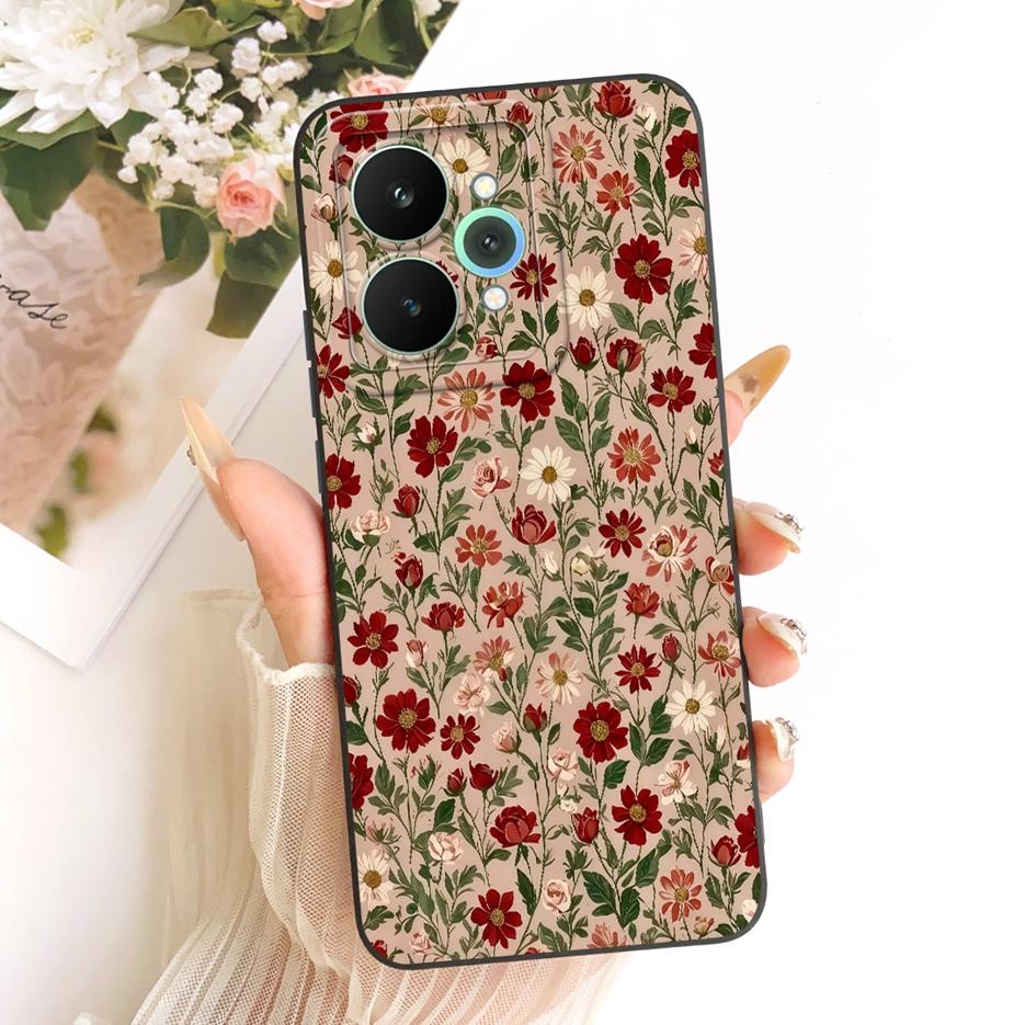 For Realme 15 Pro Case Realme15 RMX5106 Luxury Flowers Cartoon Cover Soft TPU Matte Phone Case For Realme 15T Realme15T 5G Shell