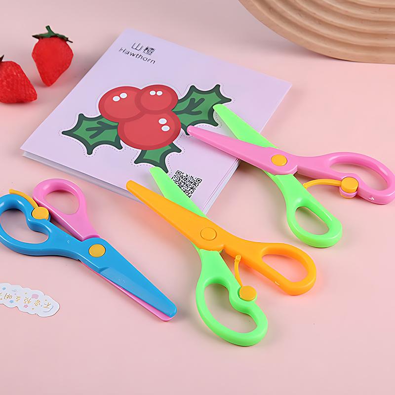 Plastic DIY Scissors New Handmade Supplies Round Head Safe Scissors Office School Students Artclass Stationery Cuttings Tool ZYF