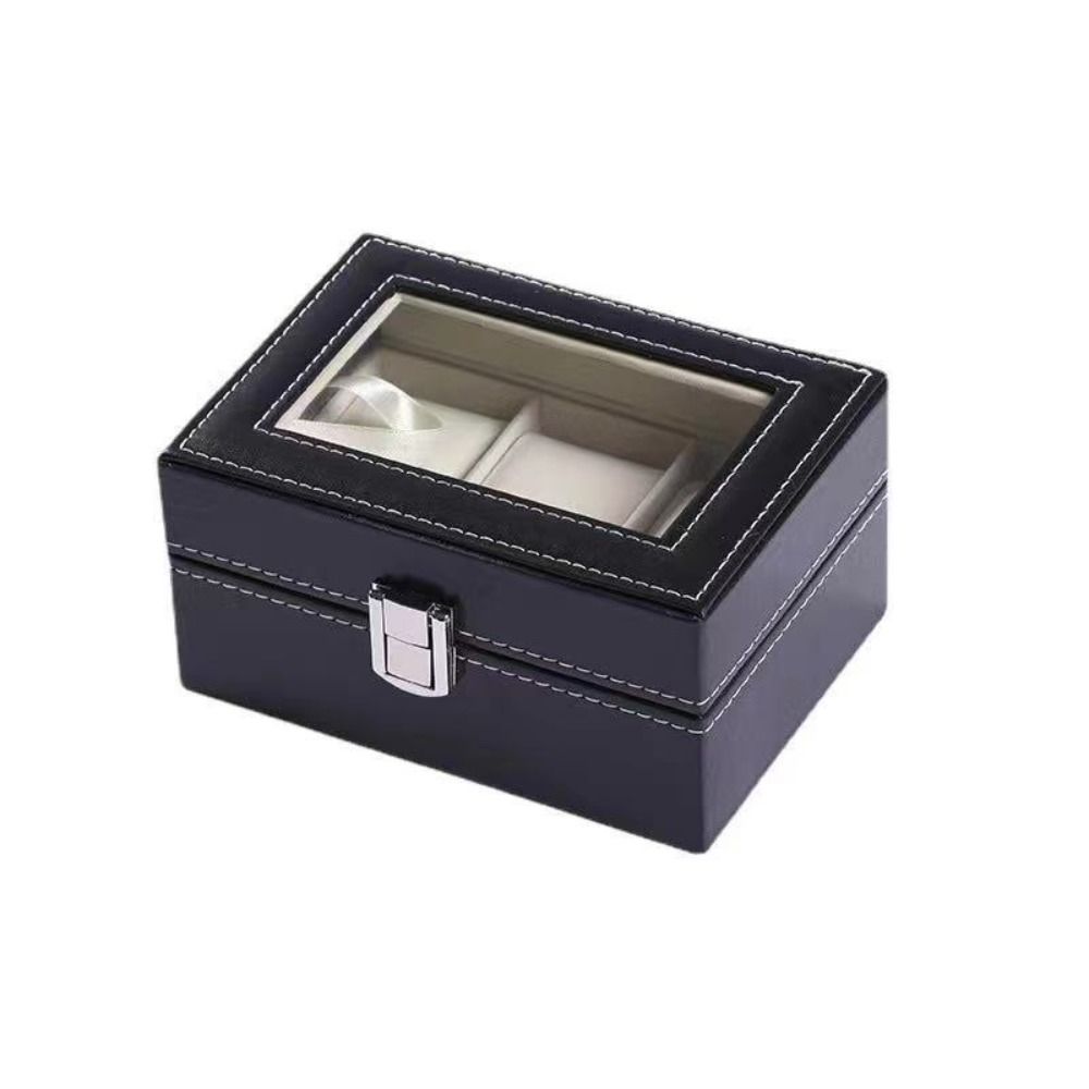 Glass Window Watch Display Box PU Leather Jewelry Display Box Watch Case Organizer  Display Case