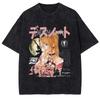 Death Note Misa Amane Gothic Vintage Washed Oversized TShirt  Unisex Anime Streetwear Comfortable Tshirts