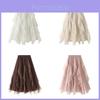 Elegant Tulle Skirt With Splicing And Metal Decor For Office Wear