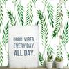 6 Sheets/Set DIY Green Leaves Wall Stickers PVC Removable Wall Decals Living Room TV Background Wallpaper Home Decor