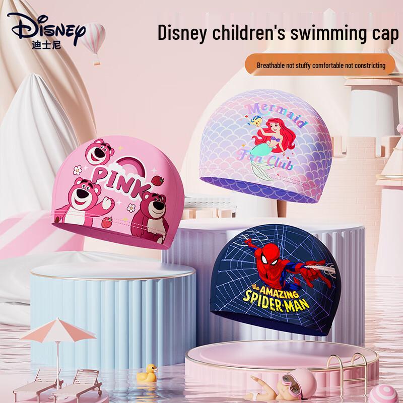 Bonnet de bain extensible Disney pour enfants aux cheveux longs